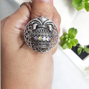 Silver Tone Statement Ring