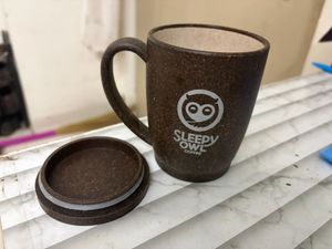 Sleepy Owl Coffee Mug with Lid