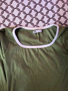 Olive Green Long Sleeve Top