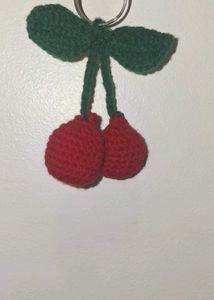 Crochet Cherry Keychain 🍒