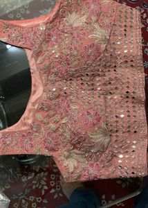 Embroidered Peach Blouse
