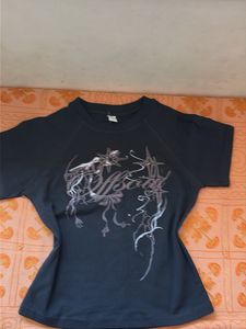 Y2K goth Black crop T-Shirt