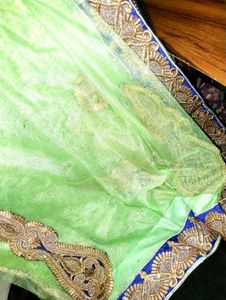 Elegant Green Saree with Embellishments