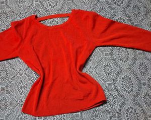 Stylish Red Open Back Sweater