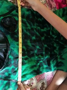 Stylish Green &amp; Black Tie-Dye Dress