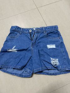Distressed Denim Shorts