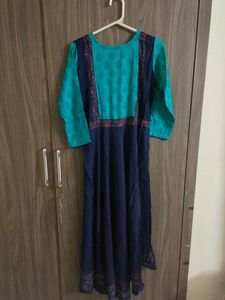 Blue Feeding Anarkali Kurta