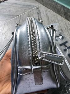 Shiny Silver Shoulder Bag