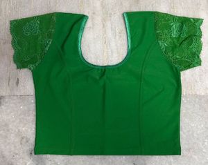 Green Lace Sleeve Blouse