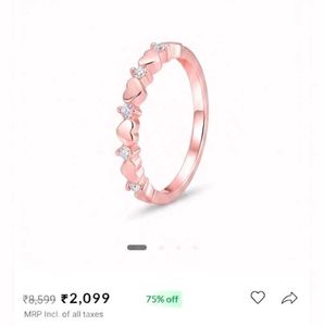 Rose Gold Heart Ring with Diamonds