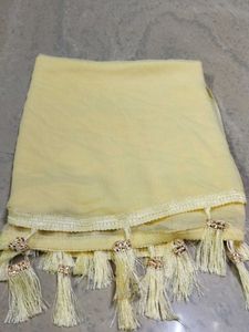Light Yellow Dupatta with Tassels