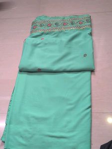 Beautiful Sea Green Embroidered Saree