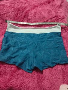 Blue Textured Shorts