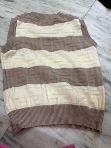Striped Sleeveless Knit Top