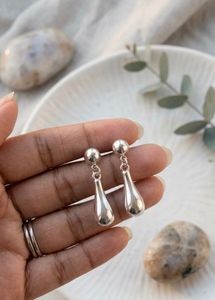 Silver Teardrop Dangle Earrings