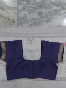 Elegant Navy Blue Silk Blouse
