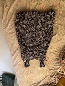 Floral Print Black and White Top