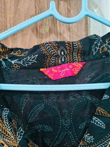 Printed Black Kurta
