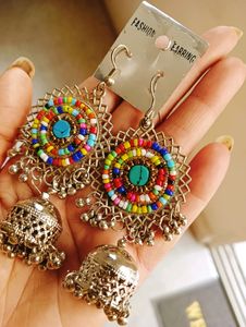 Combo New Big Oxidised Earrings