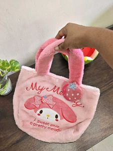 Pink - My Melody Fur Tote Bag