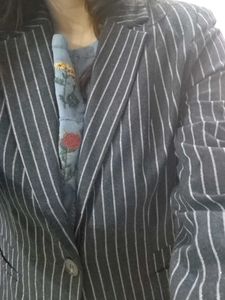 Navy Pinstripe Blazer