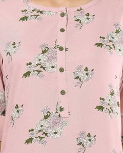 Pink Floral Print Kurta