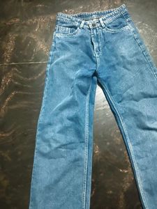 Women's Wide Leg Blue Denim Jeans