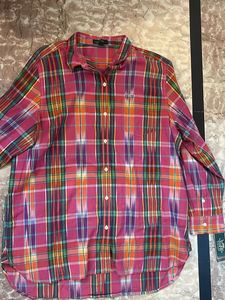 Pink Plaid Button-Up Shirt