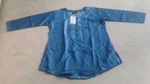 Blue Denim Style Tunic Top