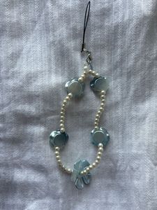 Beaded Flower Charm Keychain