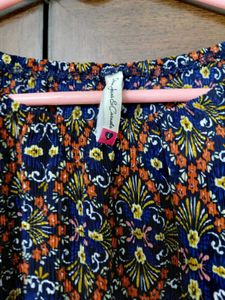 Stetchable Boho Print Bell Sleeve Top size L