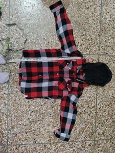 Plaid Flannel Shirt with Hoodie