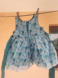 Green Kids Baby Party Wear Dress