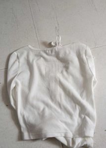 Cream Ribbed Henley Top