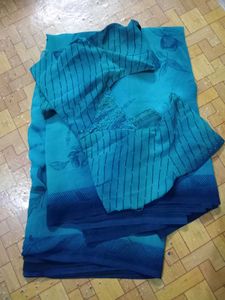 Blue Rose Saree with readymade Blouse