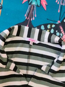 Striped Bodycon Midi Dress