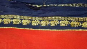 Vintage rust orange Saree with Ornate Border