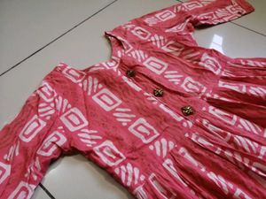 Ethnic Coral Printed Kurta