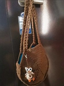 Handmade Crochet Owl Bag