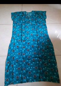 Comfortable Blue Printed Nightgown