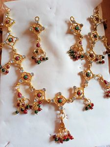Gold-Tone Necklace and Earring Set