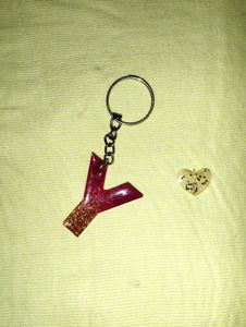 Resin Letter Y Keychain Charm