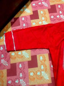Red Short Kurti with Embroidery