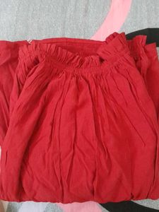 Red Smocked top