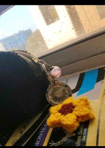 Handmade Crochet Sunflower Keychain