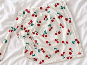 Cute Cherry Print Halter Top