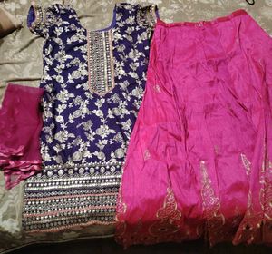 Royal Blue Sharara Suit (XL - Size)