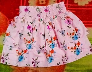 Floral Tiered Mini Skirt.