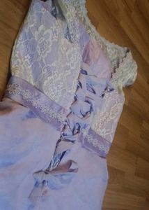Elegant Lilac Lace Corset Gown