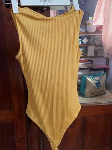 Ribbed Yellow Bodysuit